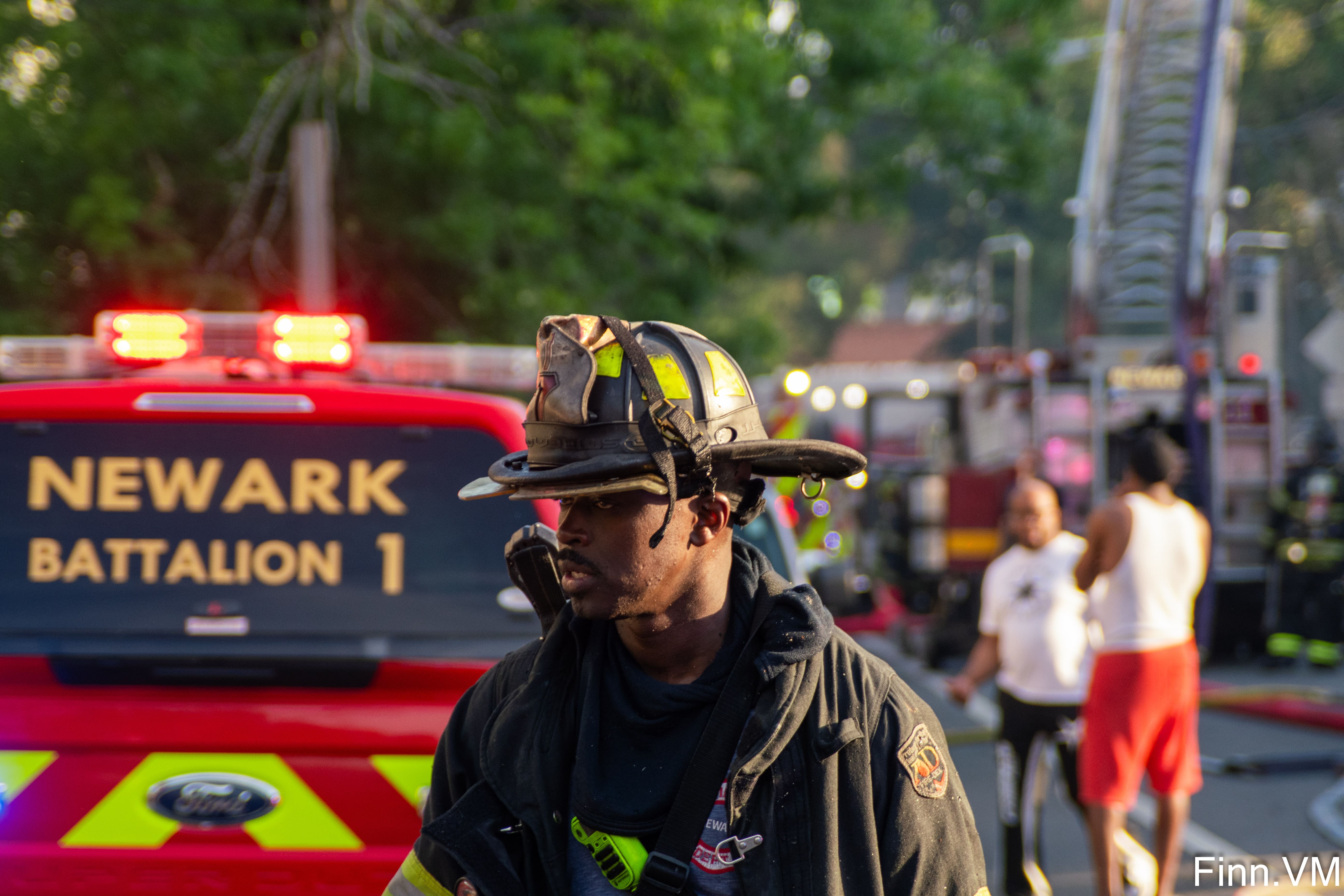 At around 5:05 PM in the City of Newark a fire was reported at 931 South 19th Street with reports of possible people trapped in the 3 story single family home. The fire spread to exposures on both the bravo and delta sides. The fire was marked extinguished at 6:42 PM, the incident left twenty adults displaced, four children, and well as one party transported to the hospital. The incident saw response from: Newark Fire Department, Irvington Fire Department, Bells and Sirens Club, multiple ambulan